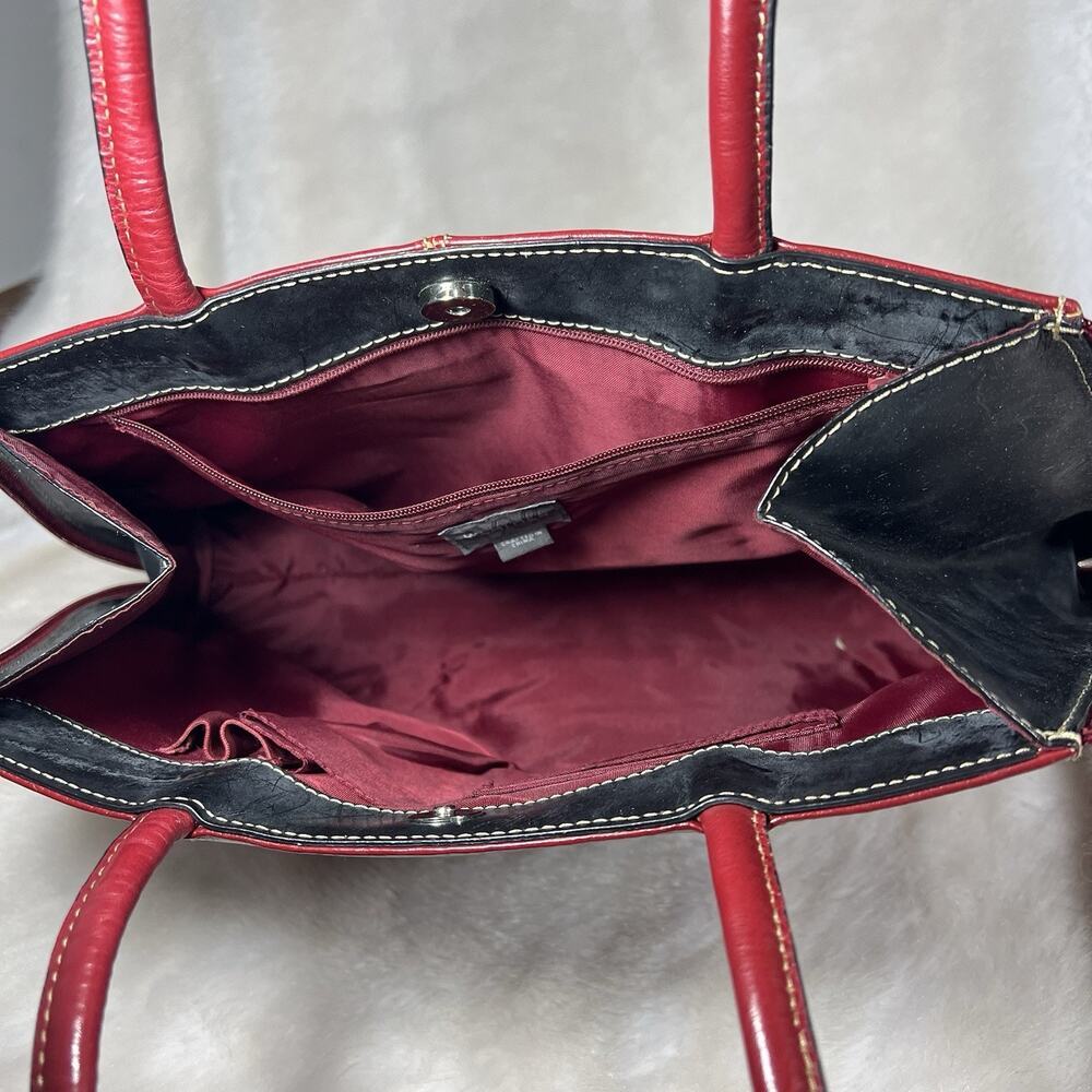 Vintage Wilsons Leather Burgundy Double Strap Large Shoulder Bag Tote Retro Rare - Picture 6 of 8
